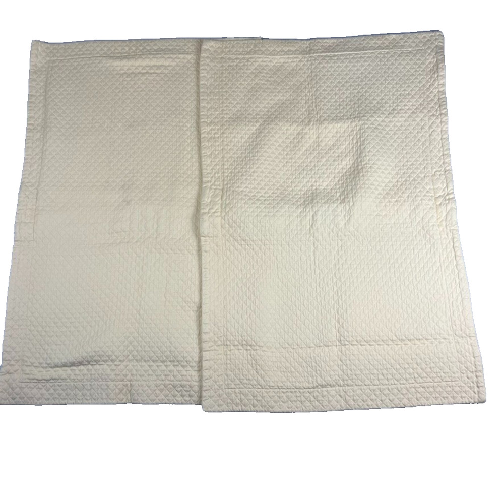 Restoration Hardware Diamond Matelasse Standard Pillow Shams Butter Yellow Set 2